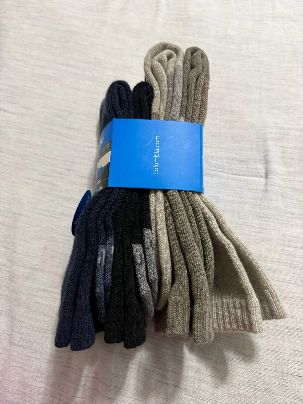 Columbia Men’s Wool Blend Crew Socks - Navy & Gray (4-Pack)